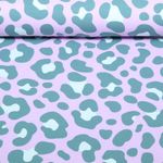 Jersey - Motif léopard Multicolore Lilas