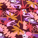 Viscose - fleurs rouge bordeaux Ecovero™