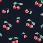 Tissu d'extérieur - Déperlant Cerises Bleu marine