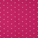 Bomullspoplin - hjärtan fuchsia vit