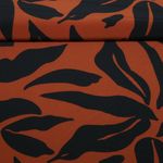 Tissu robes et blouses - Stretch Feuilles Rouille