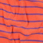 Tecido de felpo elástico - riscas laranja e roxo, tingido no fio Tecido de felpo elástico - riscas laranja e roxo, tingido no fio