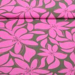 Viscose - grandes fleurs Kaki