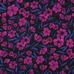 Bomullssatin - digitala blommor fuchsia
