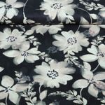 Coton-viscose - Fleurs numériques Noir Coton-viscose - Fleurs numériques Noir