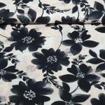 Bomull och viskos - Digital Flowers Beige