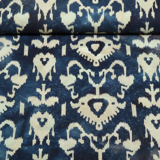 Coton tissé - Batik Fait main Décor Bleu marine foncé... Coton tissé - Batik Fait main Décor Bleu marine foncé...