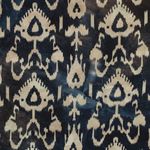 Vævet stof af bomuld - Batik håndlavede ornamenter Navy