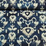 Coton tissé - Batik Fait main Décor Bleu marine foncé...