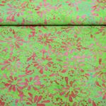 Coton tissé - Batik fait main fleurs Vert pomme Coton tissé - Batik fait main fleurs Vert pomme