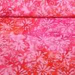 Coton tissé - Batik fait main Fleurs Rose vif