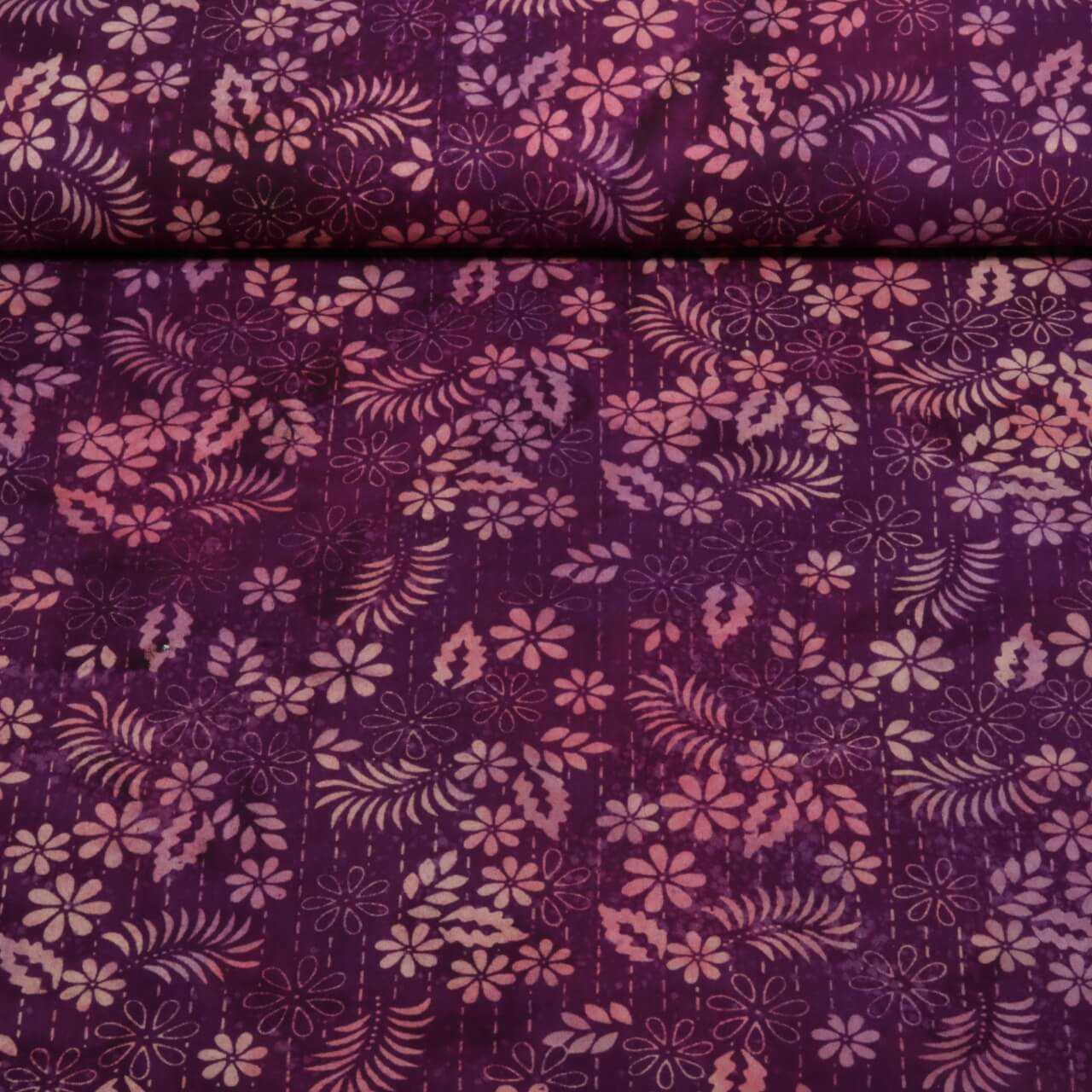 Viscose - Batik fait main fleurs Violet-0 Viscose - Batik fait main fleurs Violet-0