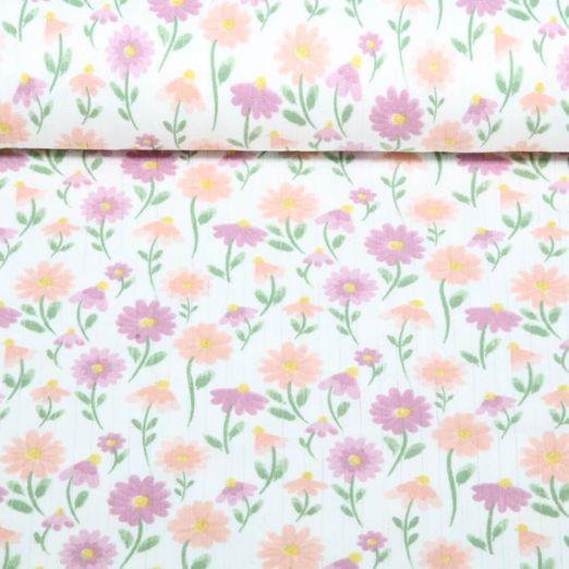 Jersey ajouré - Qjutie & the Qjutest Fleurs blanc