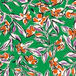 Viskos - Stretch Blommor Bubbel Grön
