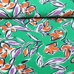 Viscose - Fleurs stretch Vert Bubble Viscose - Fleurs stretch Vert Bubble