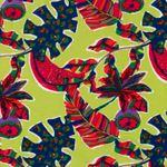 Blus- och klänningstyg - Tropical leaves green