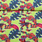 Tissu robes et blouses - Feuilles tropicales Vert