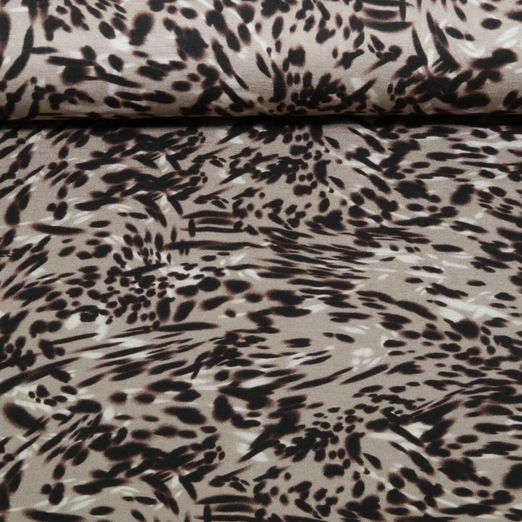 Jersey de viscose - Digital Léopard Abstrait Gris