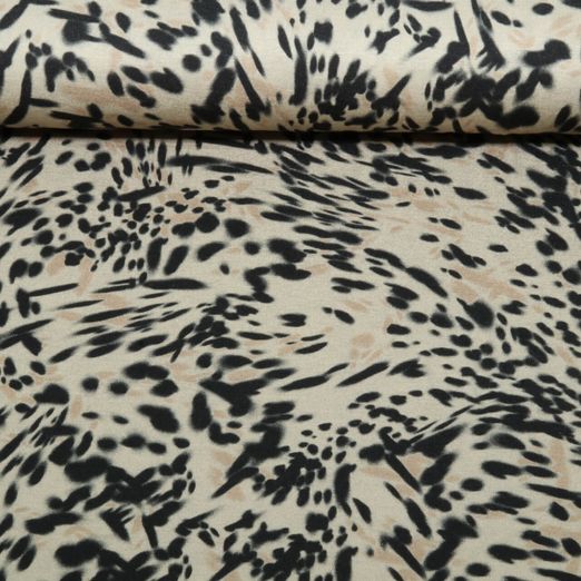 Viskosejersey - Digital Leo Abstrakt Beige Viskosejersey - Digital Leo Abstrakt Beige