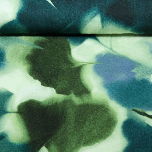Jersey de viscose - Feuilles de ginkgo Vert Jersey de viscose - Feuilles de ginkgo Vert