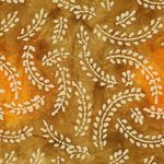 Vävt tyg av bomull - Batik Handgjorda blad Orange