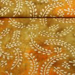 Coton tissé - Batik fait main feuilles Orange Coton tissé - Batik fait main feuilles Orange