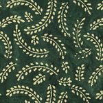 Vævet stof af bomuld - Batik Handmade Leaves Fir green