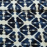 Baumwoll-Webware - Batik Handgefertigt Quadrate Marine