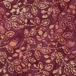 Vävt tyg i bomull - Batik Handmade Leaves Aubergine
