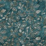 Vävt tyg i bomull - Batik Handmade Leaves Petrol