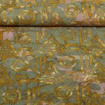 Coton tissé - Batik Arbres à la main Ocre