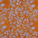 Vævet stof af bomuld - Batik Handmade Leaves Orange