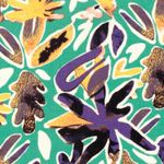 Viskos - Crepe Abstract Leaves Mint