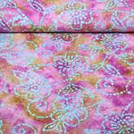 Baumwoll-Webware - Batik Handgefertigt Blumen Malve