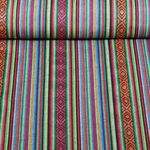Jacquard Canvas - Mexiko Streifen Mix Grün Pink Orange