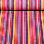 Jacquard Canvas - Mexiko Streifen Mix Rot Orange
