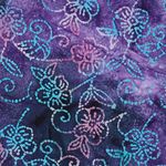 Vävt tyg av bomull - Batik Handgjorda blommor Lila