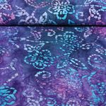 Baumwoll-Webware - Batik Handgefertigt Blumen Lila
