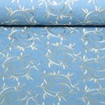 Hosenjeans - Stretch Blätter Bestickt Pailletten Indigoblau