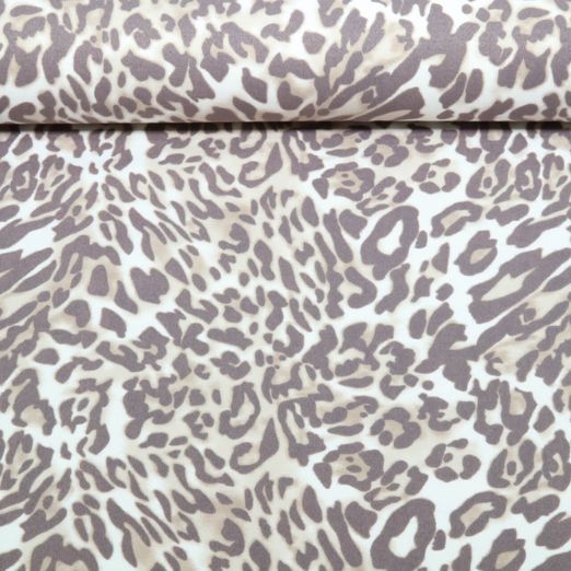 Tissu pantalon - Bengaline Léopard Ecru Tissu pantalon - Bengaline Léopard Ecru