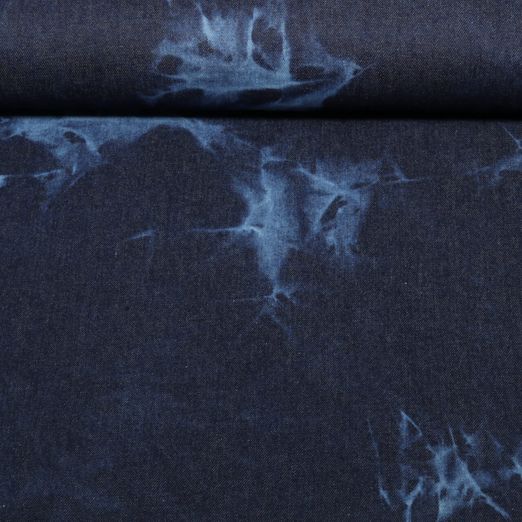 Tissu jeans pantalon - Tie and Dye bleu extra large
