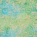 Vävt tyg i bomull - Batik Handgjord Paisley Grön