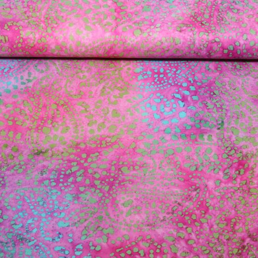 Coton tissé - Batik fait main Paisley Rose vif Coton tissé - Batik fait main Paisley Rose vif
