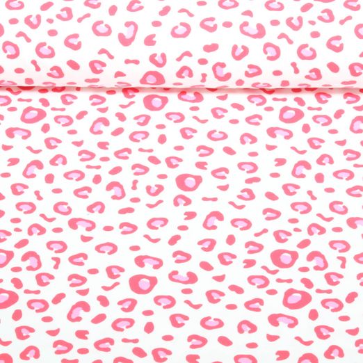 Jersey - Motif léopard Blanc Rouge Jersey - Motif léopard Blanc Rouge