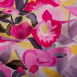 Bluse- og kjolestof - Farverige blomster i pink