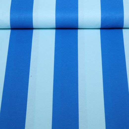 Baumwoll-Cretonne - Blockstreifen Hellblau Blau Baumwoll-Cretonne - Blockstreifen Hellblau Blau