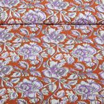 Coton tissé - Imprimé main Rouille
