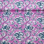 Coton tissé - Bloc imprimé à la main Roses Hortensia Coton tissé - Bloc imprimé à la main Roses Hortensia