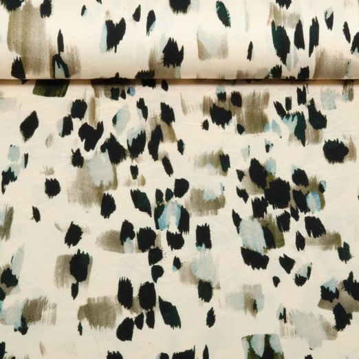 Viskosejersey - Digitaldruck Pinselstriche Beige Viskosejersey - Digitaldruck Pinselstriche Beige