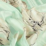 Chiffon - Fiori e strisce Menta Trasparente